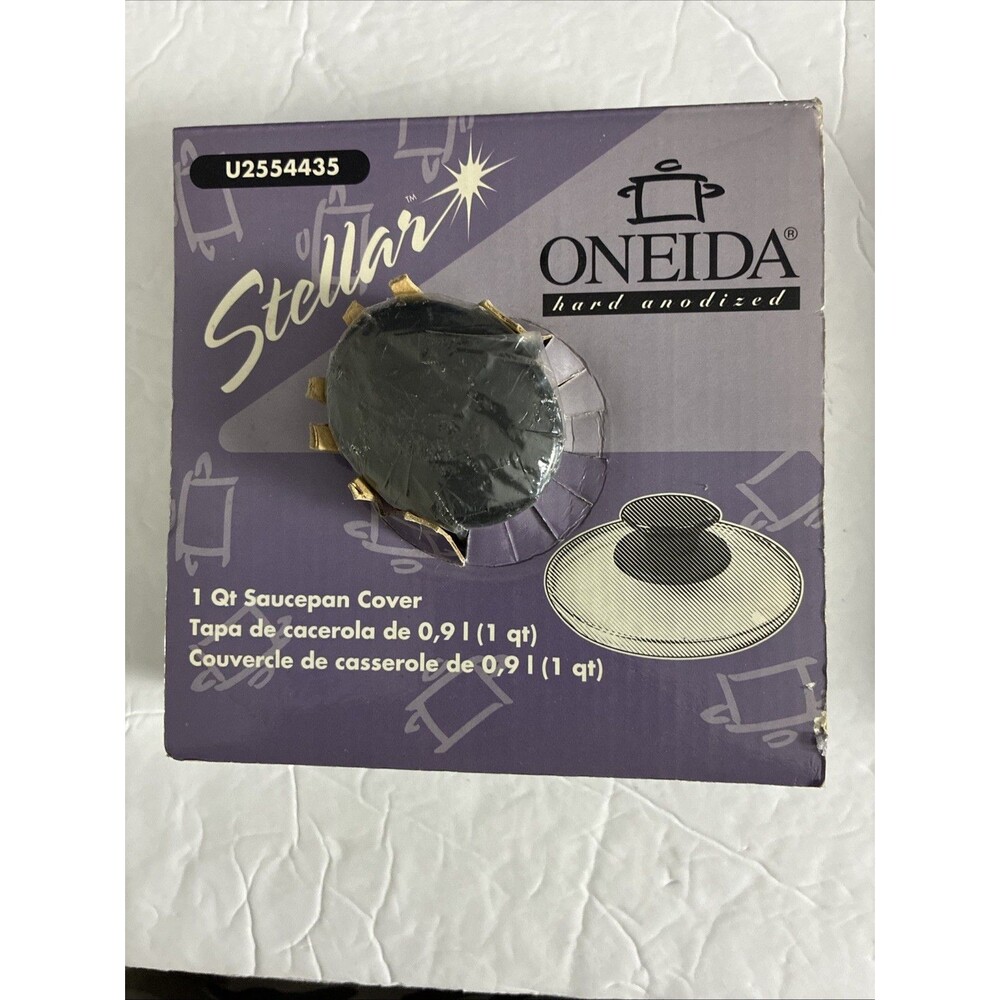 Oneida Stellar 1 Quart Saucepan Cover Tempered Glass Lid Original Packaging New